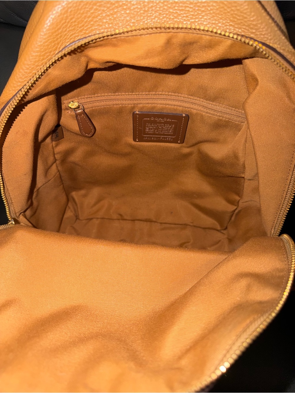 Coach Charlie Backpack Pebble in Leather F30550 Saddle Brown Size Med - Picture 6 of 12